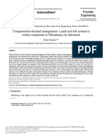 Transportation Demand Management: A Park and Ride System To Reduce Congestion in Palembang City Indonesia