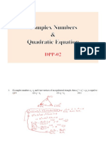 Complex Number & Quadratic Equation - 01 - DPP - 02 - Solution (Kundan Sir) - Complex Number & Quadratic Equation - 01 - DPP - 02 - Solution