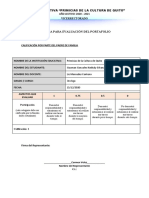 Rúbrica para Evaluación Del Portafolio