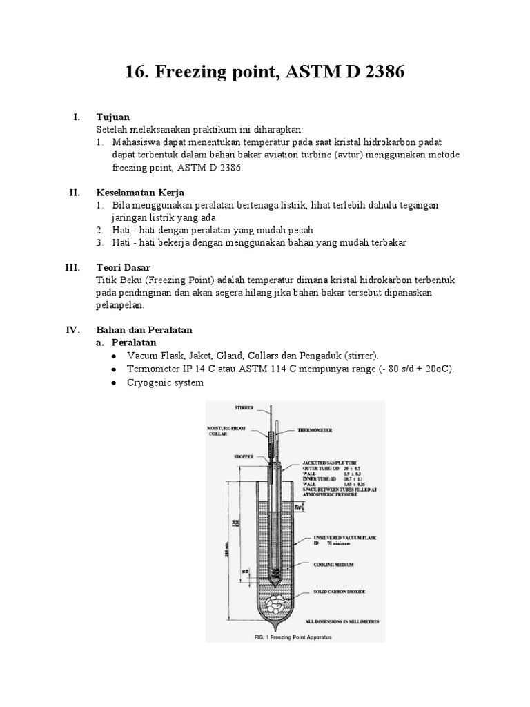 Titik Beku Avtur Menurut ASTM D 2386 | PDF