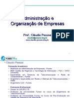 Aula 1 - Apresentação e Elementos de Administração