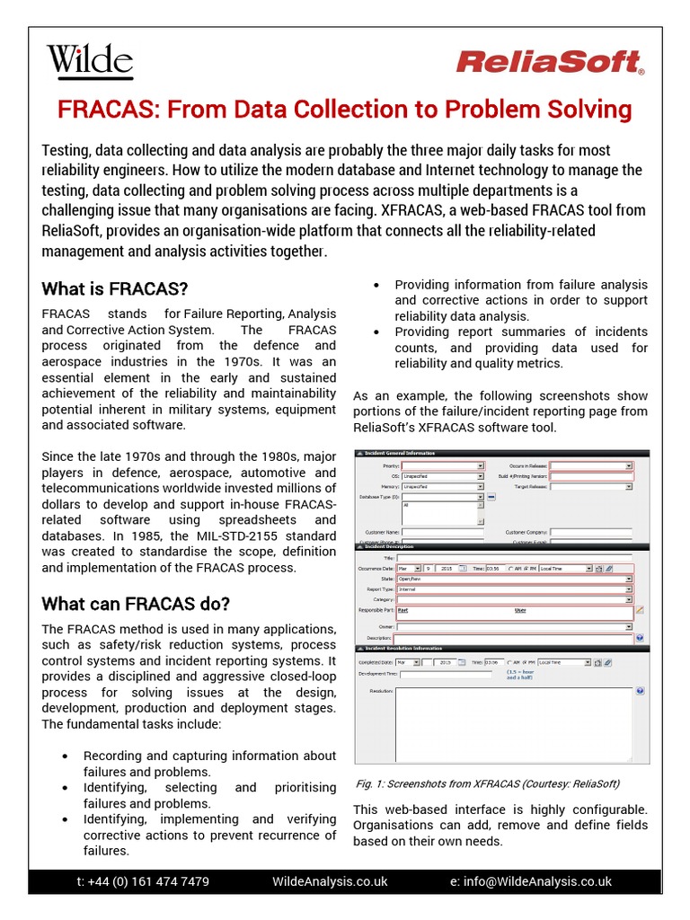 FRACAS: From Data Collection To Problem Solving | PDF | Reliability ...
