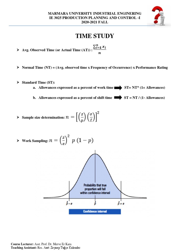 Standard Time Calculation in Time Study | PDF | Standard Deviation ...