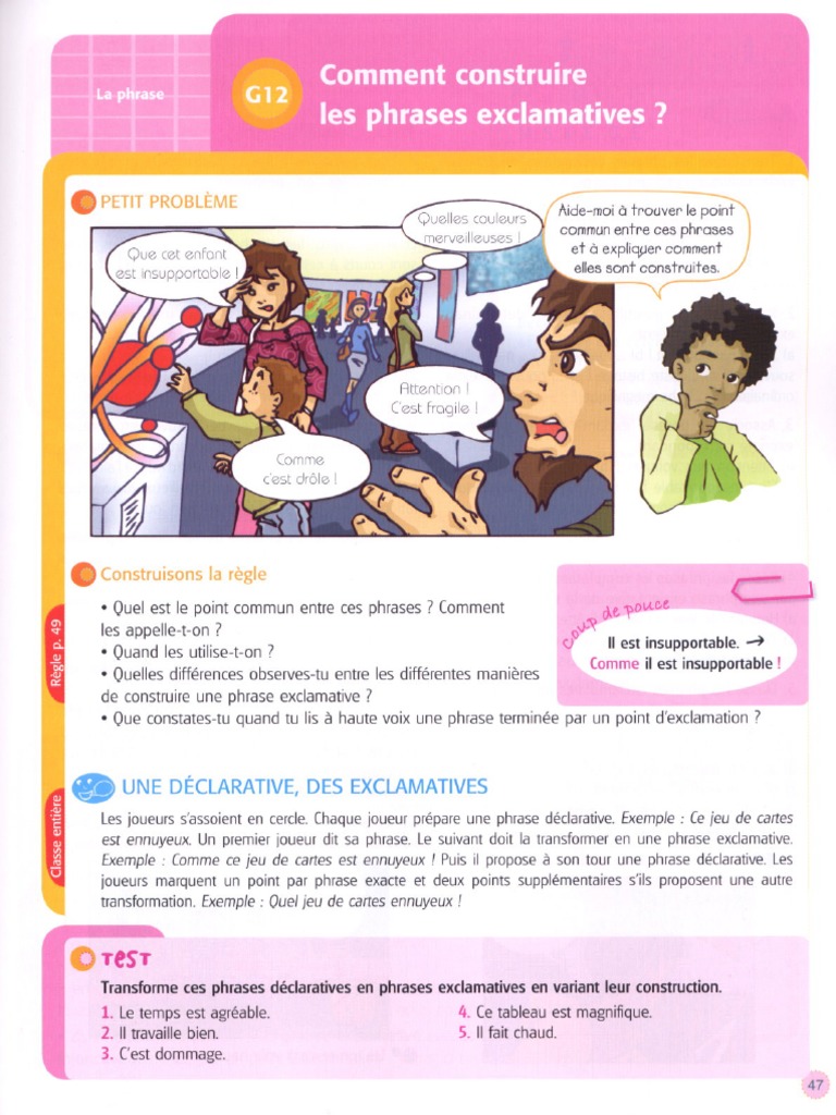 C est Quoi Une Phrase Exclamative G12. La Phrase Exclamative | PDF