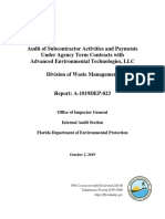 Audit of Subcontractor Activities and Payments (Final Report a-1819DEP-023)