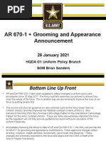 AR 670-1 + Grooming and Appearance Brief