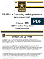 AR 670-1 + Grooming and Appearance Brief