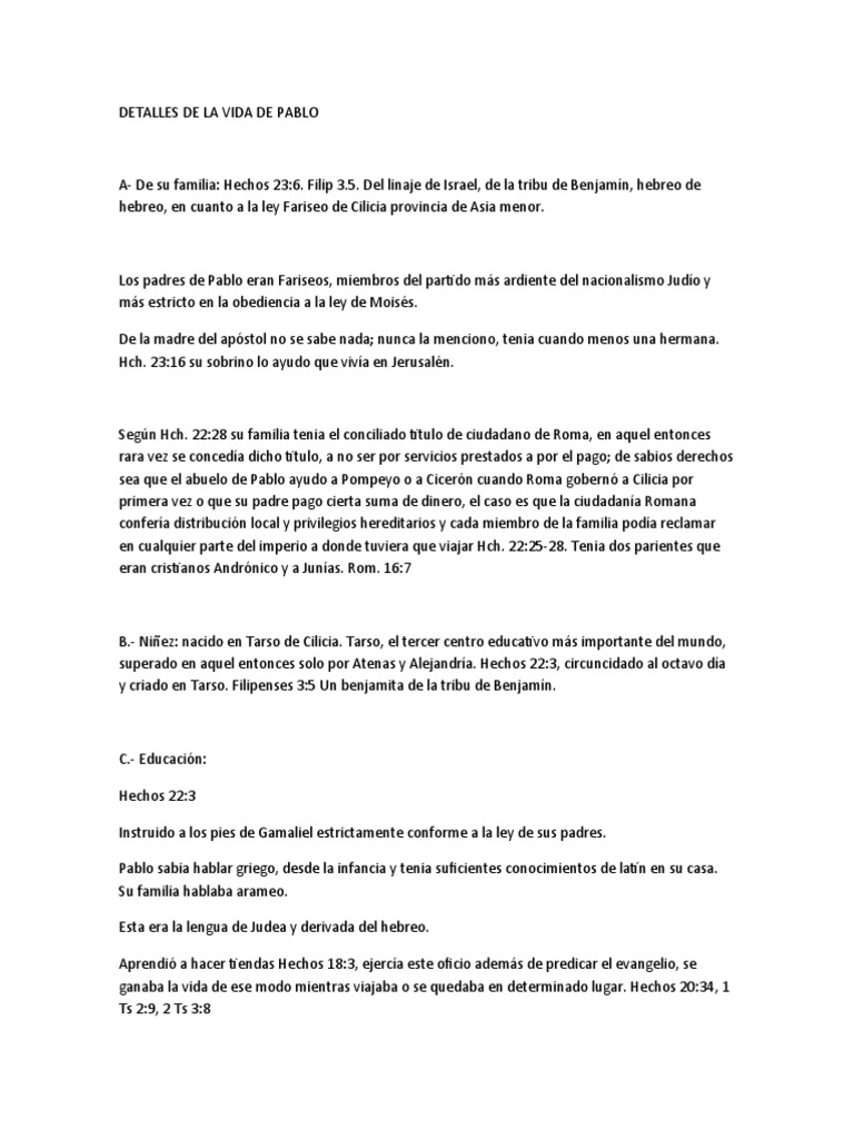 Vida y conversión de Pablo en la Biblia | PDF | Bernabé | Pablo el apóstol