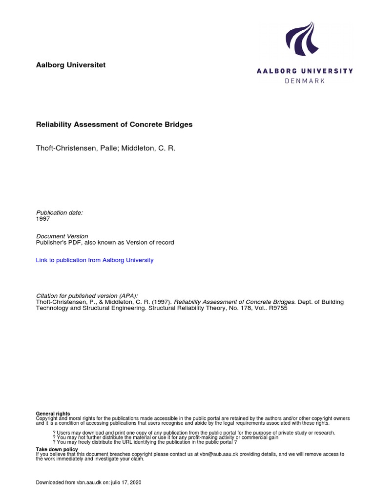 Reliability Assessment of Concrete Bridges | PDF | Strength Of ...