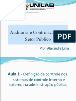 Slides Semestre - Auditoria e Controladoria - Aula 1 - Controle Na Adm Pública