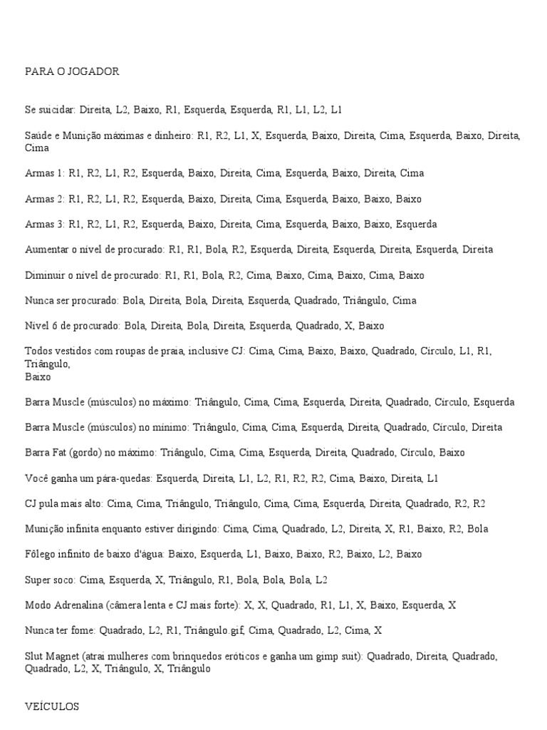 Códigos de GTA San Andreas para PS2ggfjt, PDF
