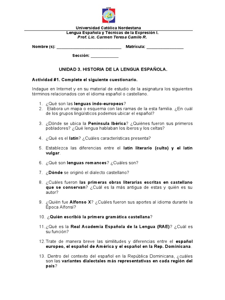 Diferencia Entre Lengua Y Dialecto Rae Asignación 3 Historia de La Lengua Española LE I | PDF | latín | España