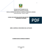 Ampla Defesa e Recursos na Licitação