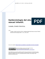 Losada, Analia Veronica (2012). Epidemiologia del abuso sexual infantil