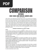 Comparison of Codes and Earlier Labour Laws 2