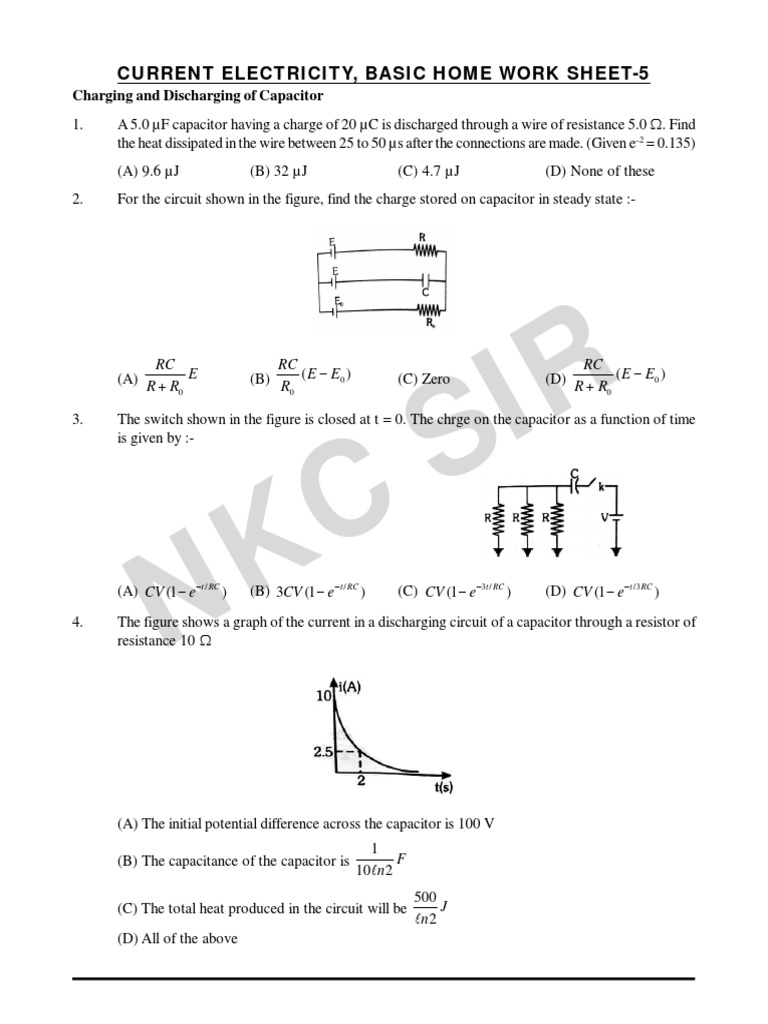 Capacitor Charging & Discharging Quiz | PDF | Capacitor | Electrical ...
