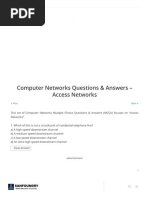 Access Networks - Computer Networks Questions & Answers - Sanfoundry