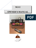 SG-12 Scoring Machine Owner's Manual