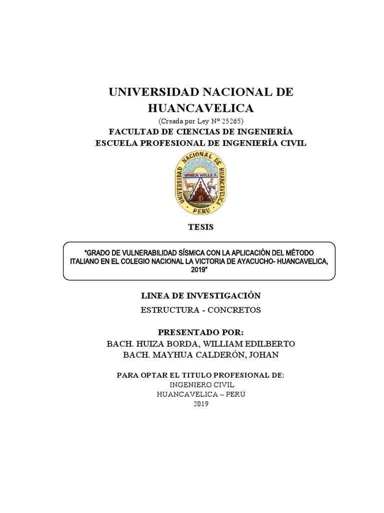 Informe Final De Tesis Pdf Temblores Sismología