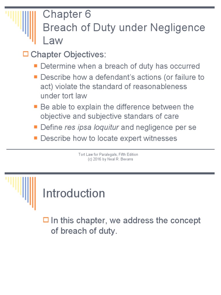 Breach of Duty in Negligence Law | PDF | Negligence | Standard Of Care