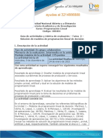Guía de Actividades y Rúbrica de Evaluación - Unidad 1 - Tarea 2 - Solución de Modelos de Programación Lineal de Decisión