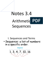 3.4 Notes Arithmetic Sequences