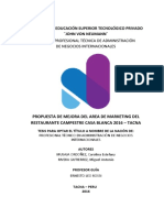 Propuesta de Mejora Del Area de Marketing Del Restaurante Campestre Casa Blanca 2016 Tacna 2016 II Adni