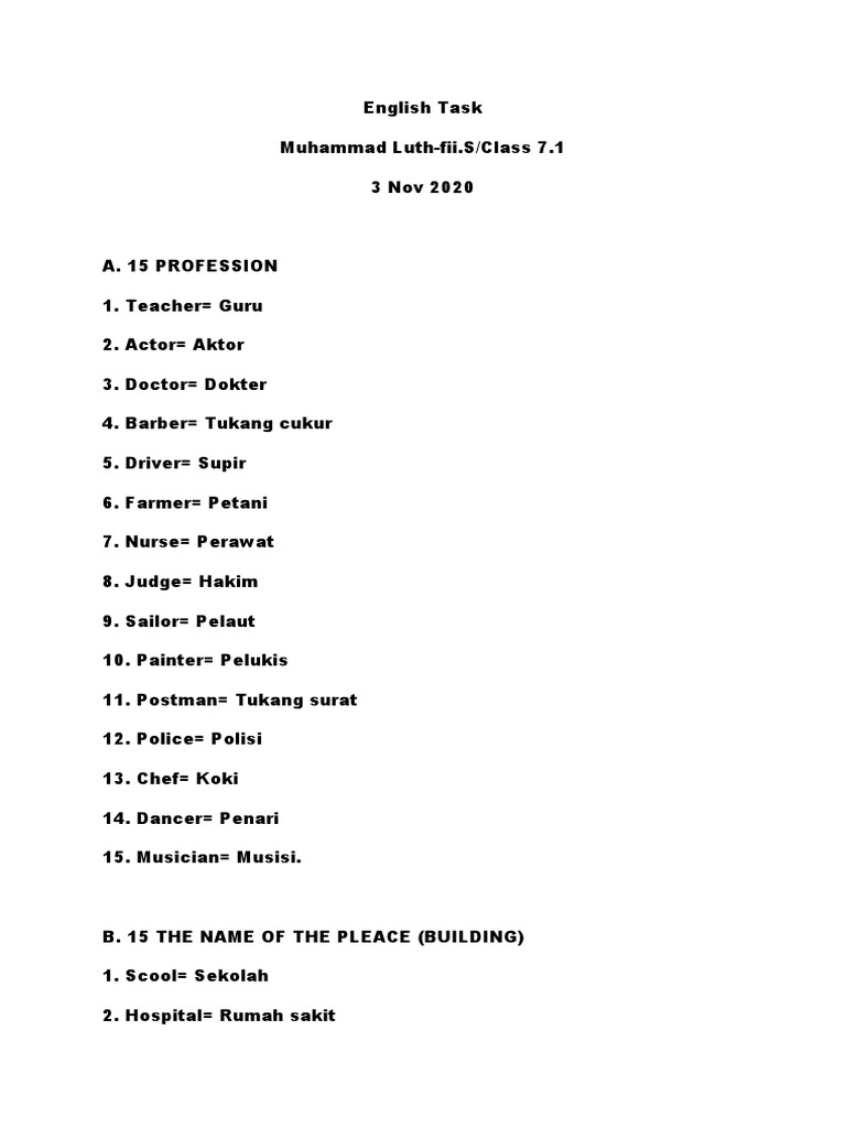 English Task | PDF