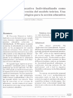 PEI como despliegue del modelo teórico en la acción educativa