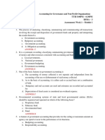 Quennie V.Centino Accounting For Governance and Non-Profit Organizations TTH 5:00PM - 6:30PM Bsma - 3 Assessment: Week 1 - Module 1 Multiple Choice