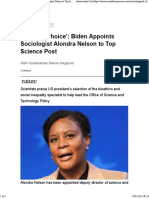 Inspired Choice': Biden Appoints Sociologist Alondra Nelson To Top Science Post