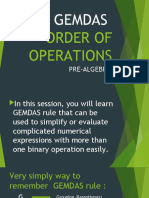 Gemdas: Order of Operations