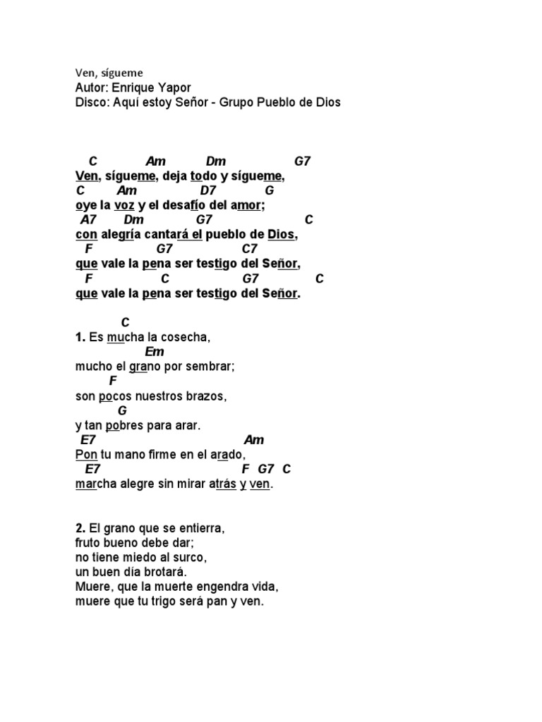 Ven Y Sigueme Pdf