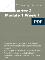 Quarter 2 Module 1 Week 1: 21 Century Literature