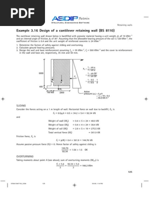 Cantilever Retaining Wall Design Example Using Asdip Counterfort