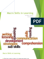 Macro Skills in Learning: John Miguel F. Morales BSE-English 3-1
