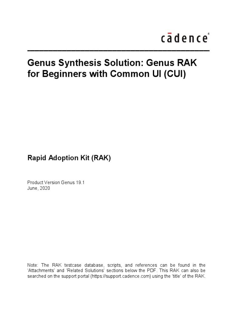 Genus Synthesis Solution | PART 1: RTL SYNTHESIS USING CADENCE GENUS ...
