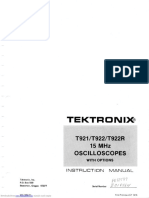 Tektronix: T921 /T922/T922 R 15 MHZ Oscilloscopes Instruction Manual