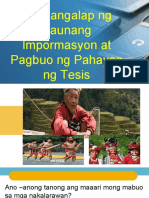 2 Pangangalap NG PAunang Impormasyon at Pagbuo NG Pahayag N Tesis
