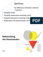 E. Rationalising The Denominator