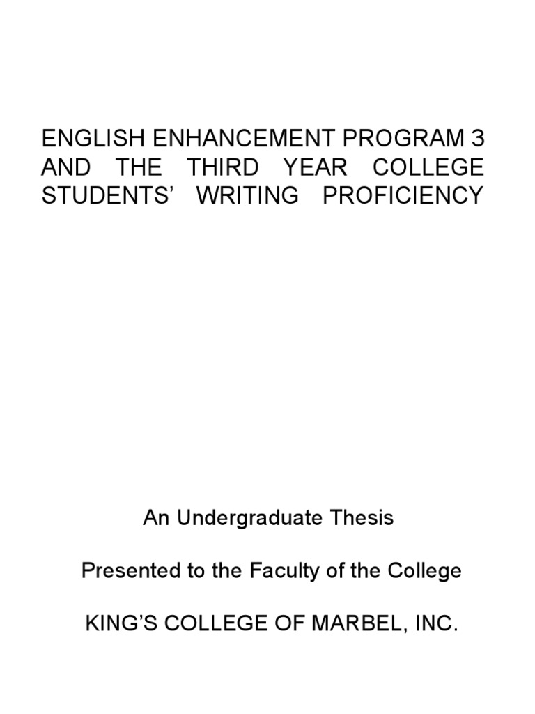 thesis in 3rd year college