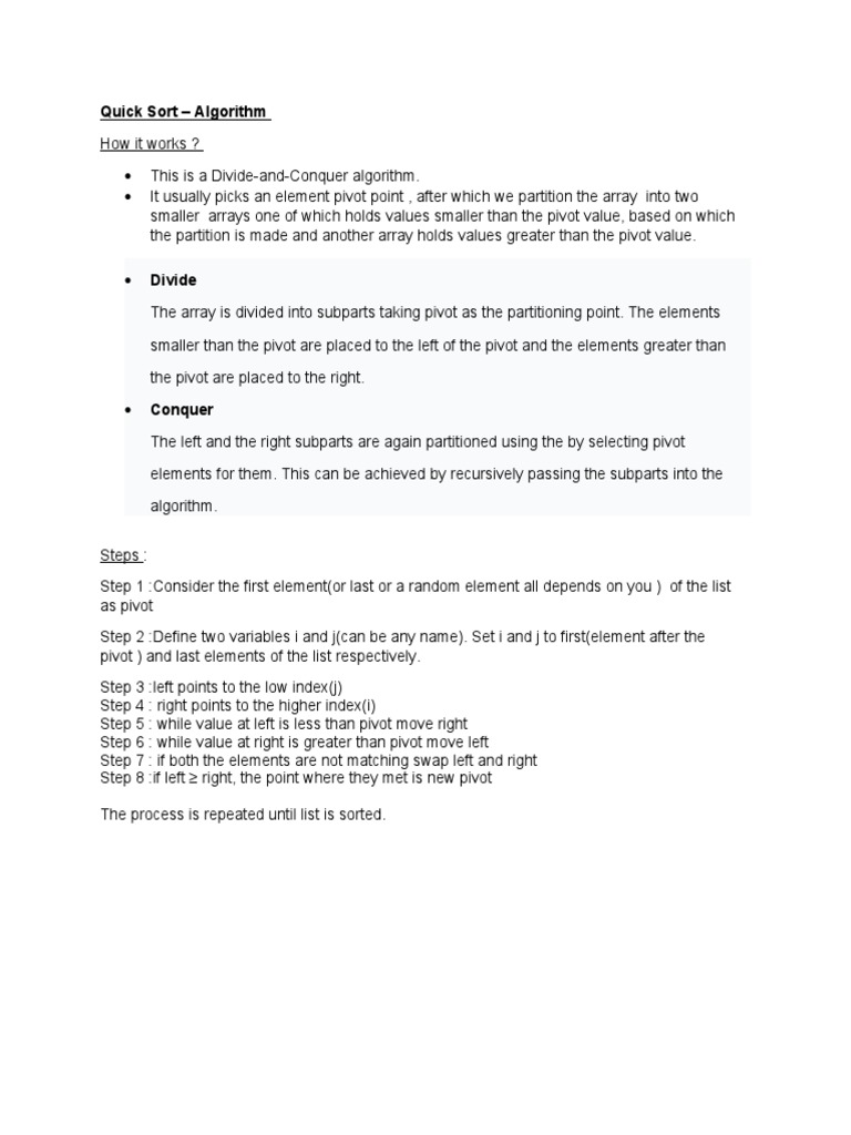 Quick Sort (Mine) | PDF | Computers