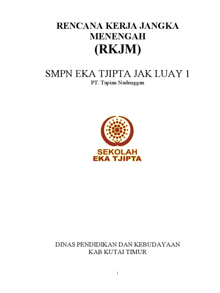 Rencana Kerja Jangka Menengah SMP Eka Tjipta | PDF | Karier & Perkembangan