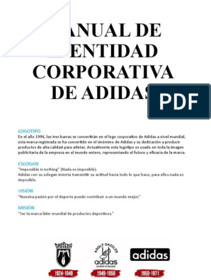 Marinero facultativo Sucio Manual de Identidad Corporativa de Adidas | PDF