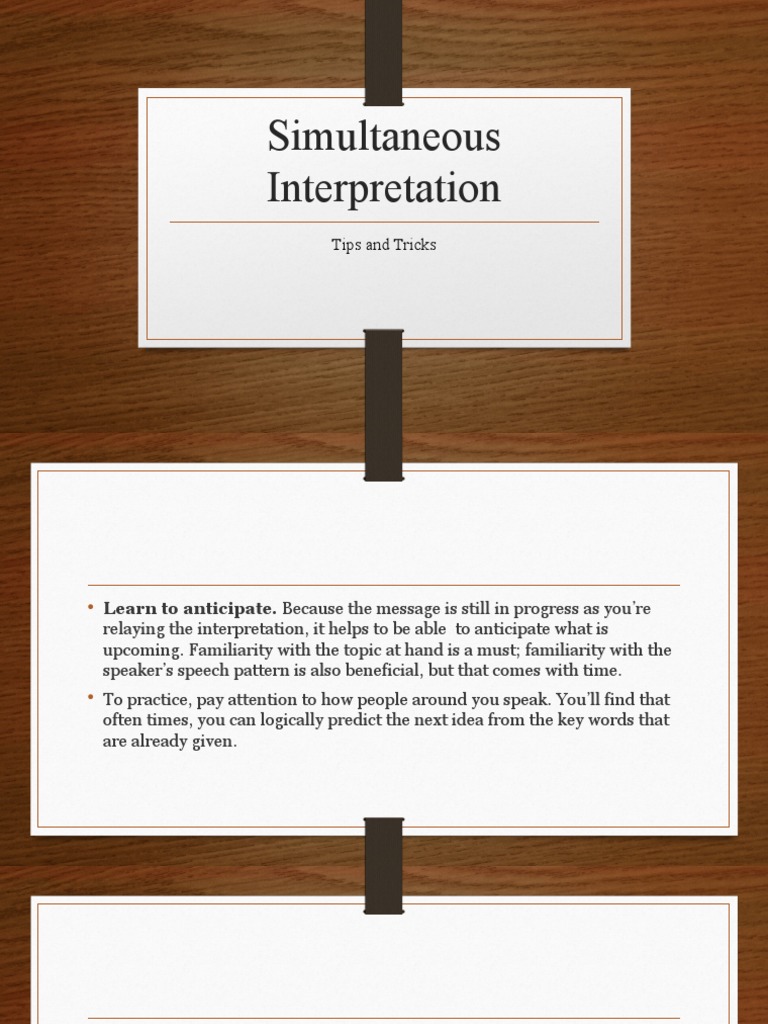 Simultaneous Interpretation Techniques | PDF