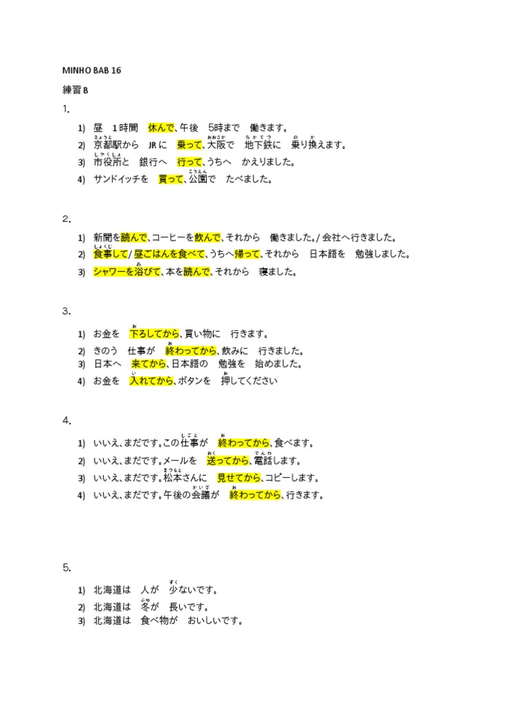 Jawaban Minna No Nihonggo Bab 16 Pdf