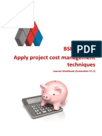 BSBPMG412 Apply Project Cost Management Techniques: Learner Workbook (Summative V1.1)