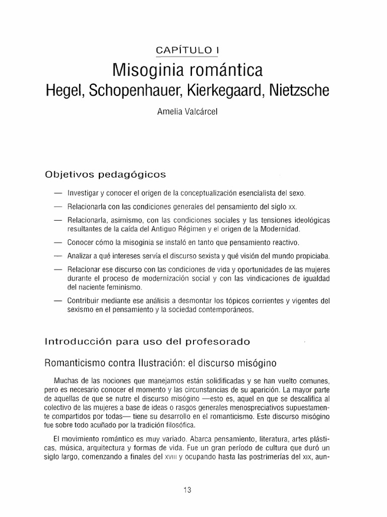 Misoginia romántica y su impacto social | PDF | Misoginia | Georg ...