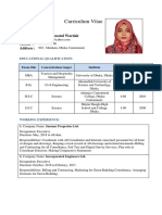 CV of Syeda Zannatul Wardah - 1