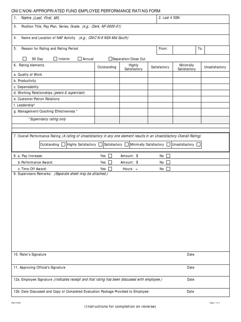 CNIC Employee Performance Rating Form | PDF | Goal | Competence (Human ...